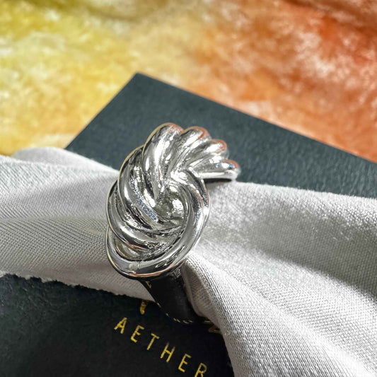 立體中式繩結款隱藏式開口戒指(合金)