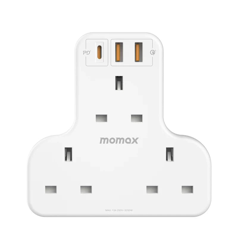 MOMAX OnePlug PD20W 2A1C 3位T型插座#US6