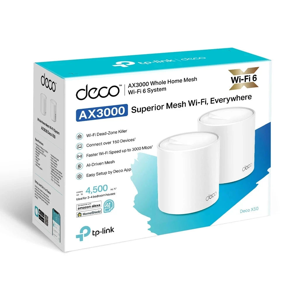 TP-Link Deco X50 AX3000 雙頻 WiFi 6 Mesh 系統 (2件裝)