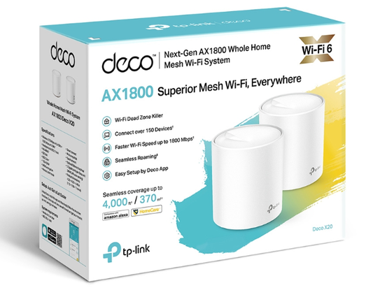 TP-Link Deco X20 AX1800 Dual-Band WiFi 6 Mesh System (2-Pack)