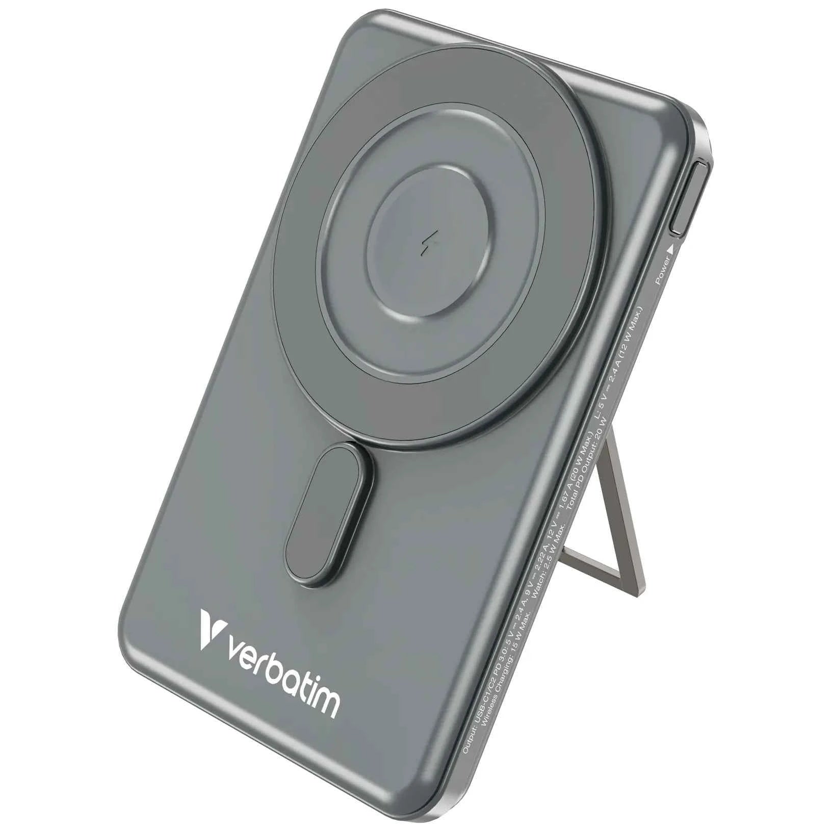 Verbatim 5in1 Charge 'n' Go 10000mAh 磁吸無線行動電源(3C 認證)