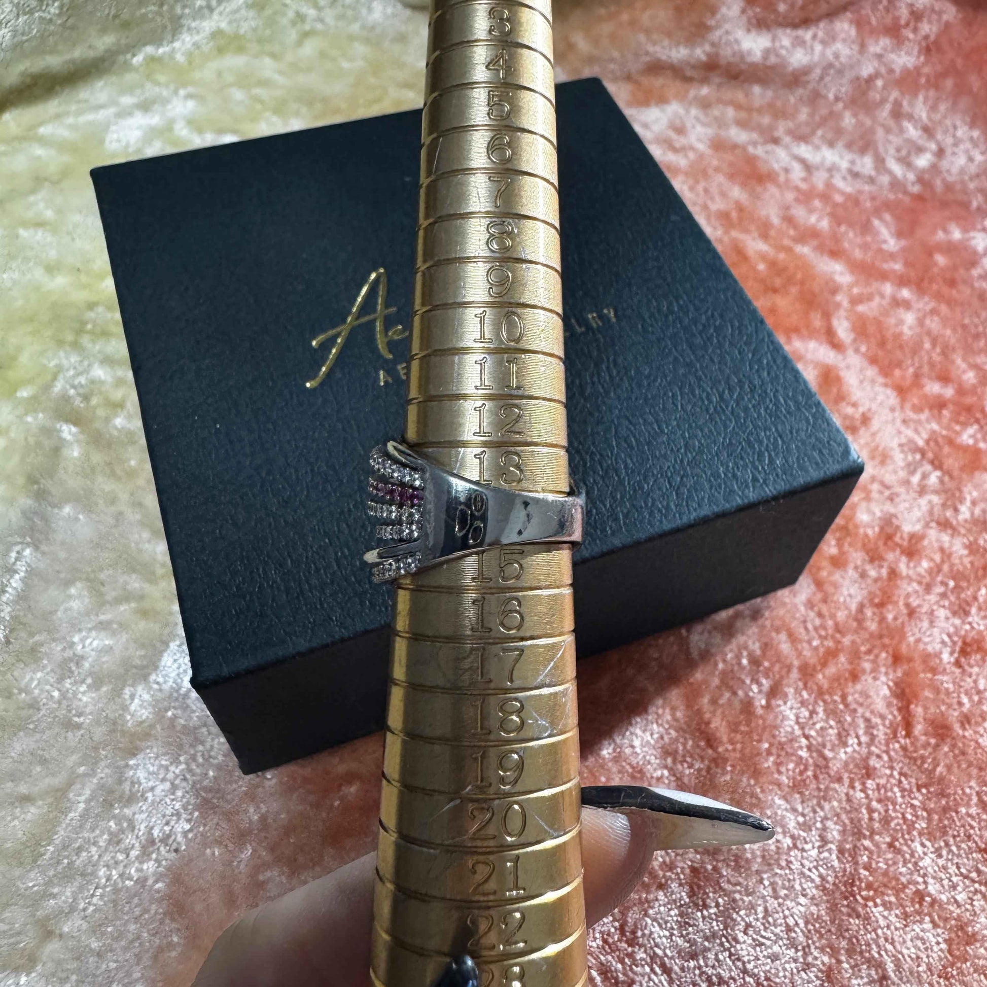 施華洛水晶多層排鑽戒（合金）港碼14