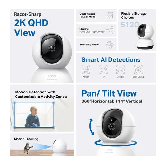 TP-Link Tapo C220 QHD 2K AI 旋轉式 Wi-Fi 攝影機